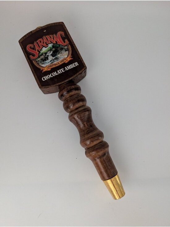 SARANAC Other - SARANAC Chocolate Amber Tap Handle Dark Brown Wood 8" Adirondack Spring Bar
